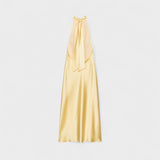 Nika – Elegantna haljina od satena s halter izrezom
