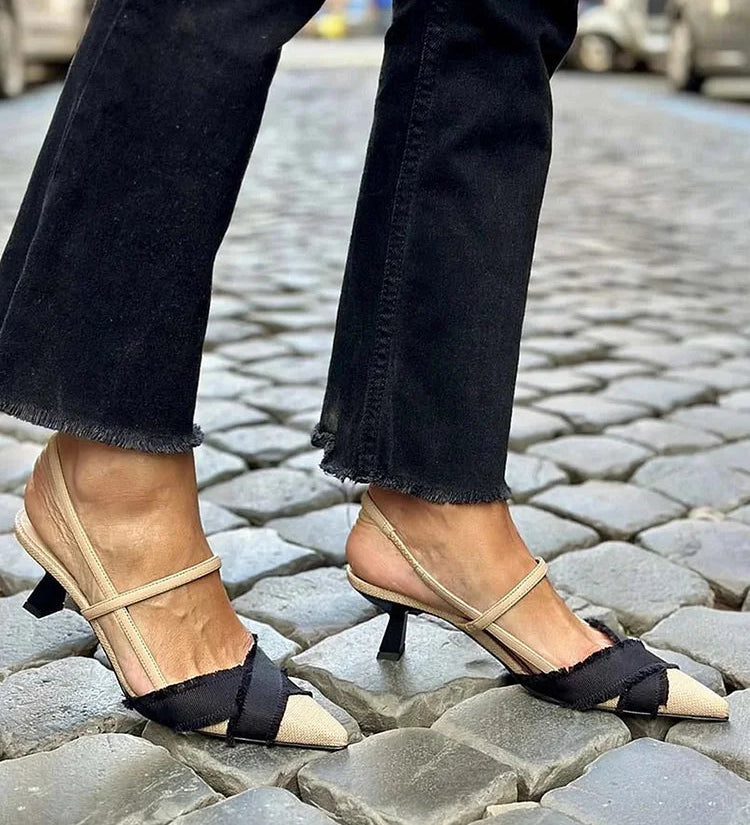 Simona – Elegantne slingback cipele od svile