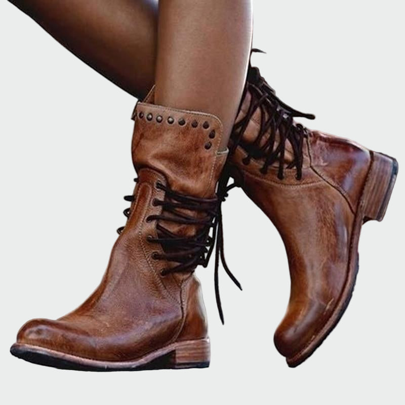 Klara – Elegantne kožne botine s vezicama