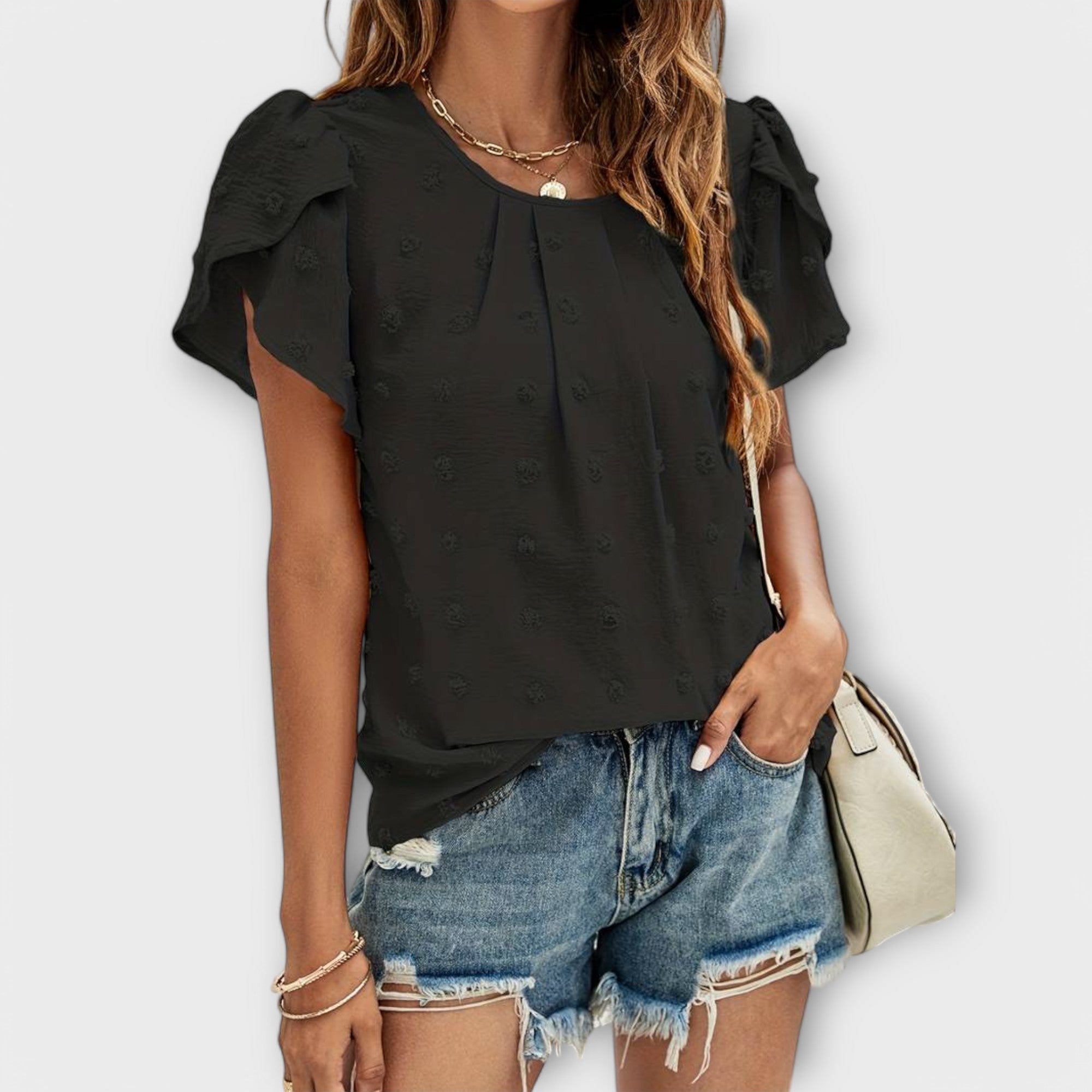 Alja – Elegantna blusa od svile s čipkastim detaljima