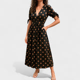 Nika – Elegantan Midi Haljina s Mjesecom od Svile