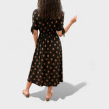Nika – Elegantan Midi Haljina s Mjesecom od Svile