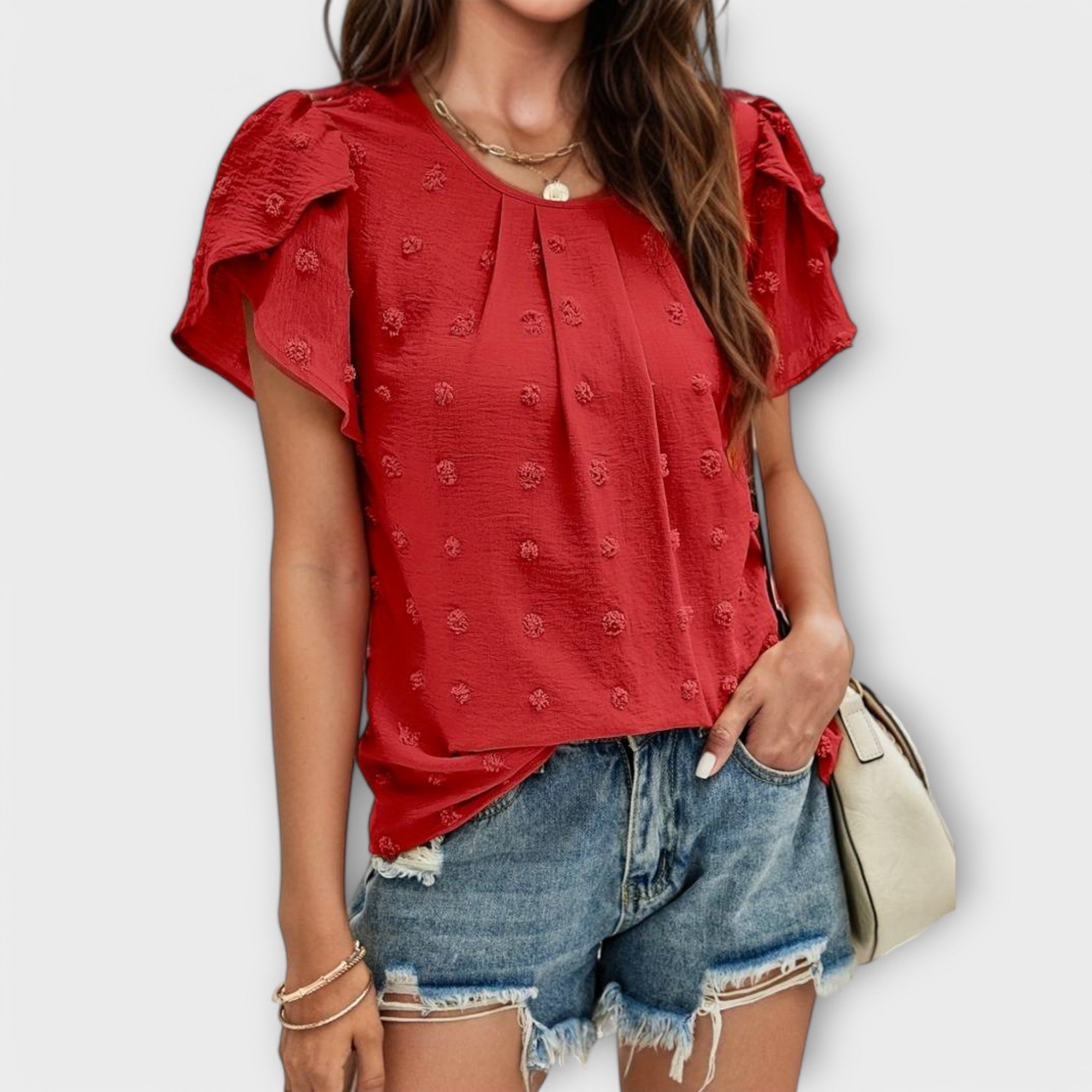Alja – Elegantna blusa od svile s čipkastim detaljima