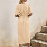 Nika – Elegantna Midi Haljina od Svile Ombra