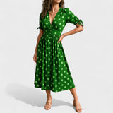 Nika – Elegantan Midi Haljina s Mjesecom od Svile