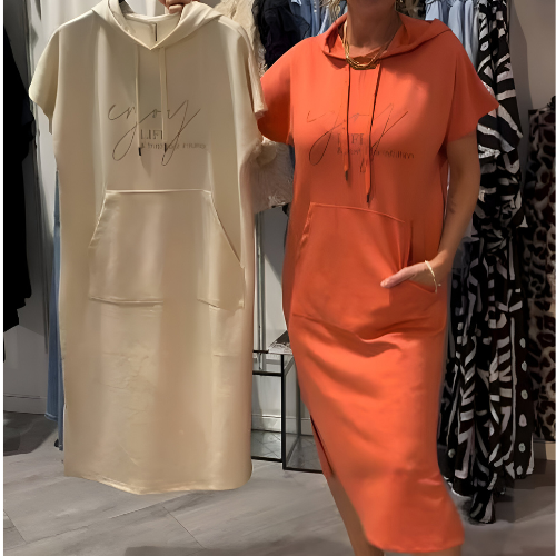 Katarina – Elegantna haljina s kapuljačom od pamuka