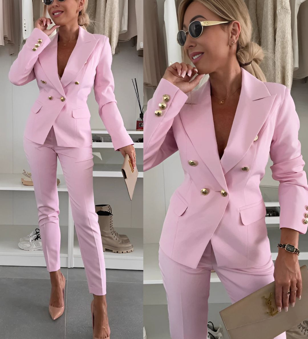 Bojana – Elegantan Strukiran Odijelo od Svile