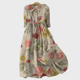 Sara – Elegantan retro midi haljina s buketom