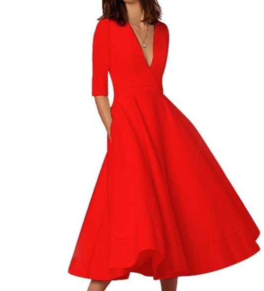 Maja – Elegantan midi haljina od svile s čipkastim detaljima