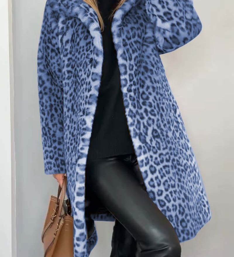 Zala – Elegantni Dugi Kaput s Uzorkom Leoparda