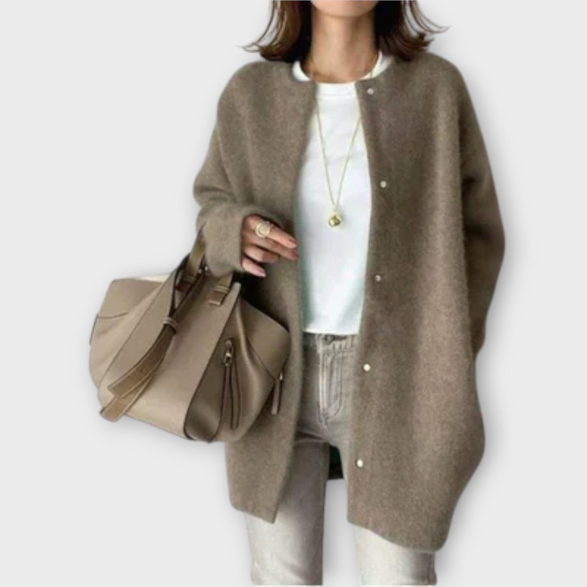 Jana – Midi kaput od svile s elegantnim detaljima