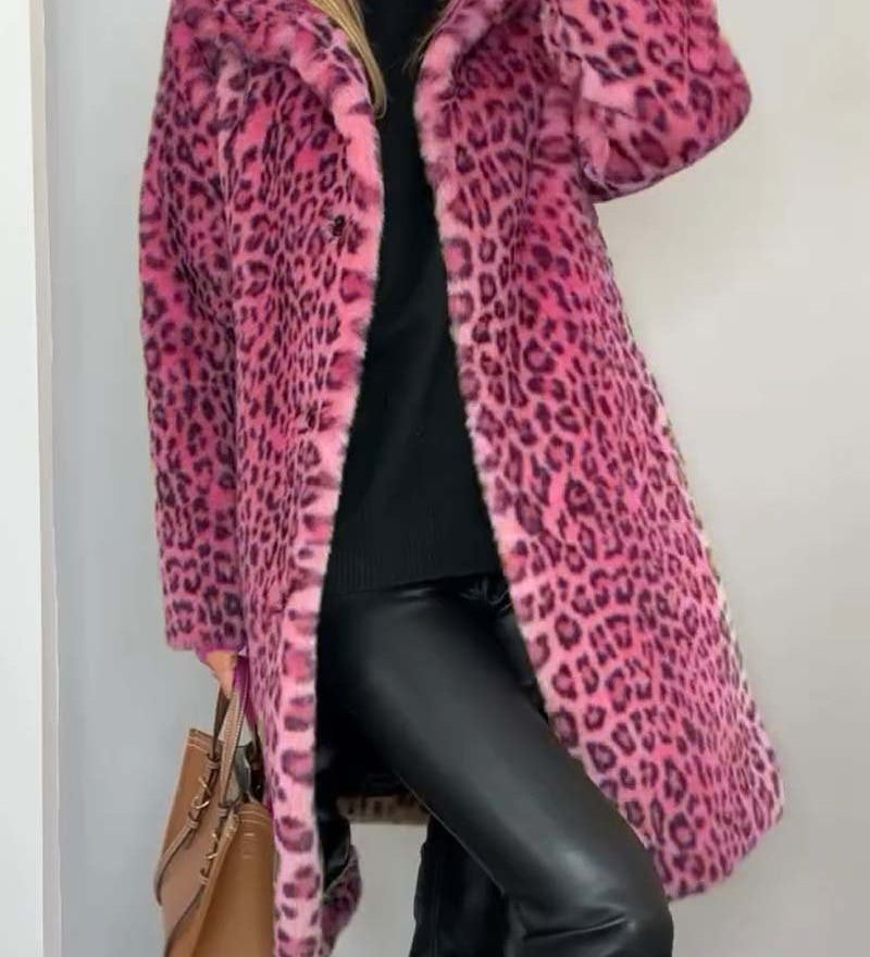 Zala – Elegantni Dugi Kaput s Uzorkom Leoparda