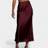 Marija – Elegantna midi minica od svile s visokim strukom