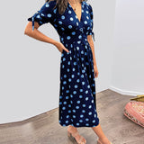 Nika – Elegantna Midi Haljina s Točkicama od Svile