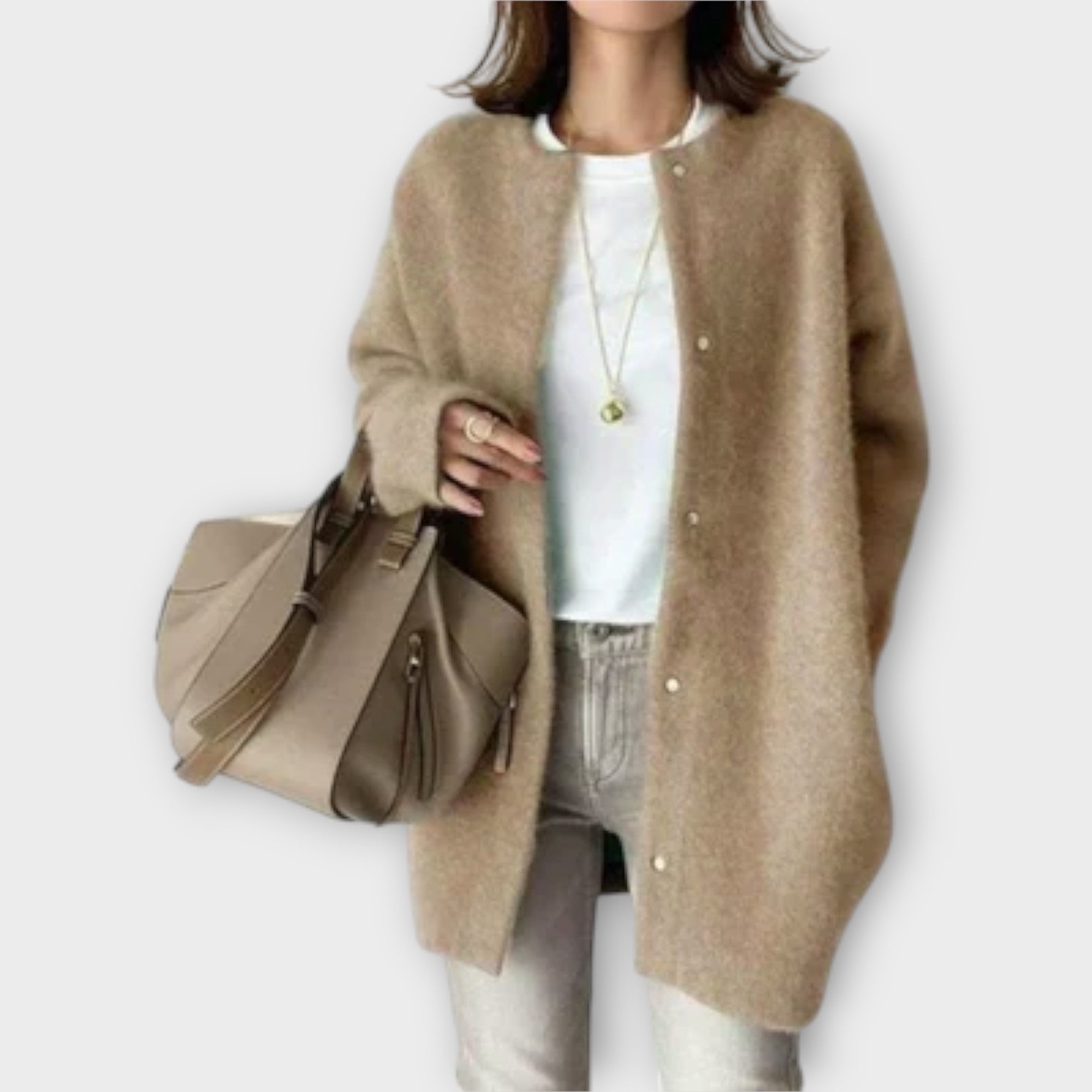 Jana – Midi kaput od svile s elegantnim detaljima