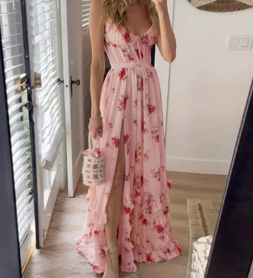 Maja – Elegantna midi haljina s cvjetnim uzorkom