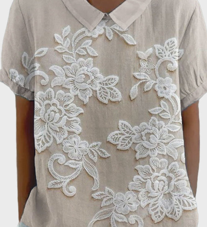 Ema – Elegantna bluza s ovratnikom od svile