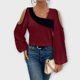 Alja – Elegantna bluza s kvadratnim izrezom od svile