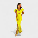 Maja – Neon haljina s flamenco detaljima