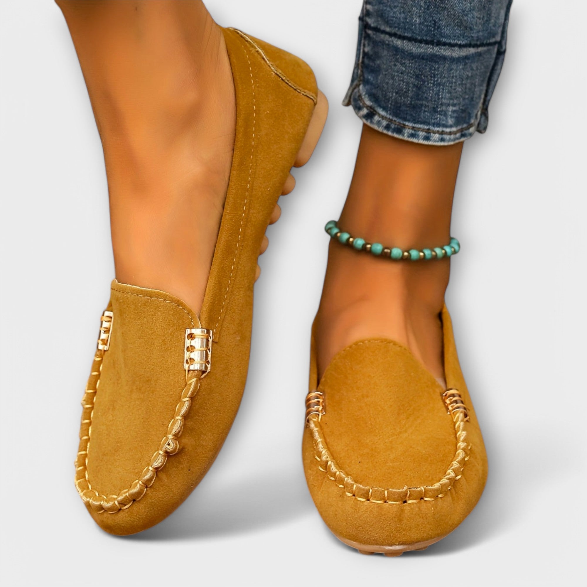 Alenka – Elegantni laneni loafers s romantičnim detaljima