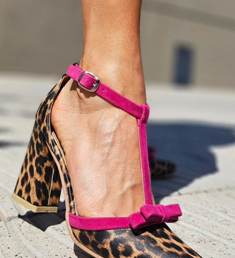 Simona – Elegantne zelene sandale s leopard uzorkom