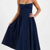 Katarina – Elegantan midi haljina sa strukturiranim korzetom