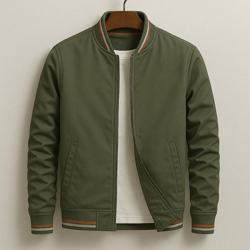Miha – Elegantna bomber jakna s prugastim uzorkom