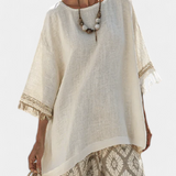Darja – Elegantan boho set od svile i čipke