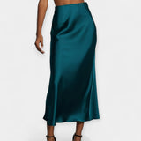 Marija – Elegantna midi minica od svile s visokim strukom