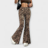 Ines – Elegantne hlače s leopard uzorkom u lepršavom kroju