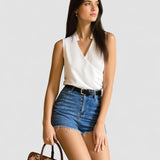 Alja – Elegantni top s V izrezom od svile