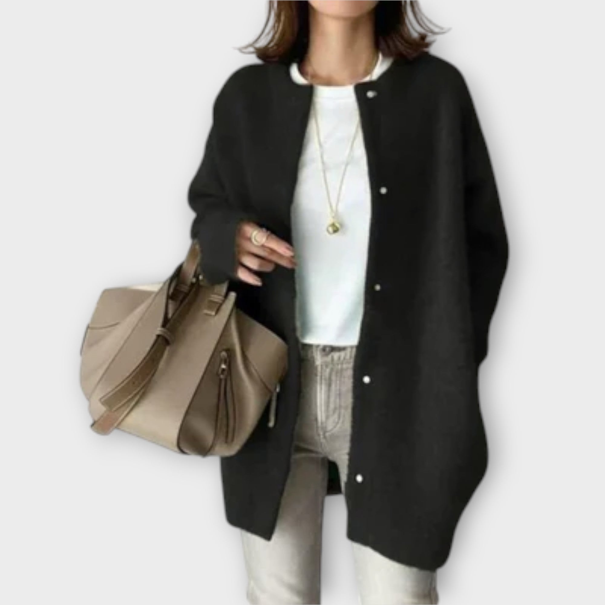 Jana – Midi kaput od svile s elegantnim detaljima