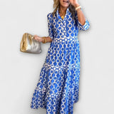 Anja – Elegantna midi haljina s lancima od svile