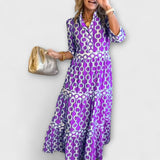Anja – Elegantna midi haljina s lancima od svile