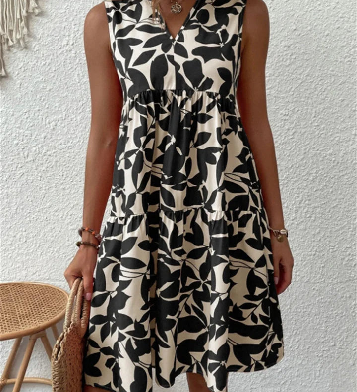 Nika – Elegantna Cvjetna Midi Haljina od Svile
