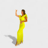 Maja – Neon haljina s flamenco detaljima