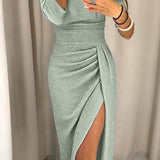 Katarina – Elegantna haljina od svile s otkrivenim ramenima
