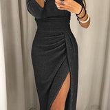 Katarina – Elegantna haljina od svile s otkrivenim ramenima