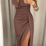 Katarina – Elegantna haljina od svile s otkrivenim ramenima