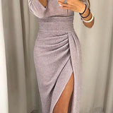 Maja – Elegantna haljina od svile s otkrivenim ramenima