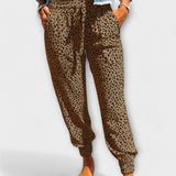 Ines – Elegantne široke hlače s leopard uzorkom
