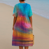 Eva – Elegantna midi haljina s tie-dye uzorkom