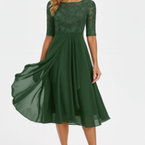 Nika – Elegantan midi haljina od čipke s 3/4 rukavima