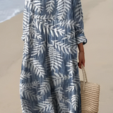 Nina – Elegantna midi haljina s geometrijskim uzorkom