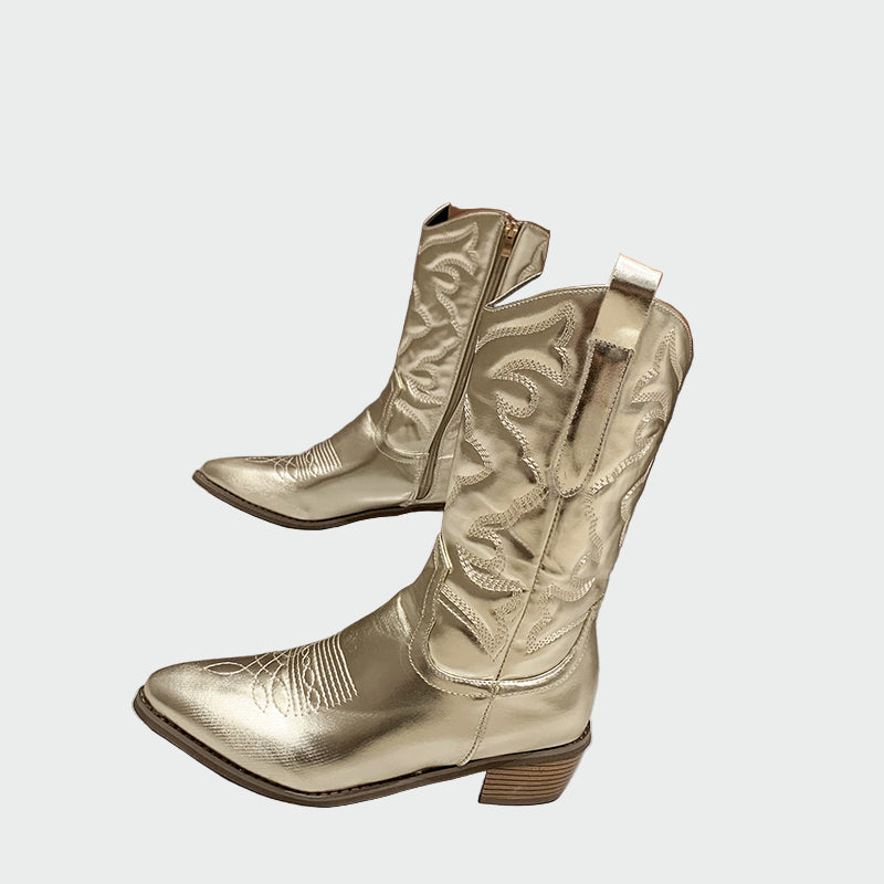 Klara – Elegancija metalnih cowboy čizama za odvažne žene