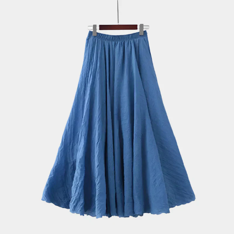 Marija – Elegantna midi suknja s visokim strukom od svile