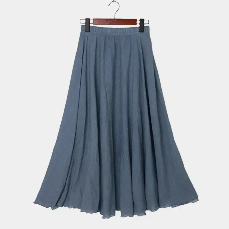 Marija – Elegantna midi suknja s visokim strukom od svile