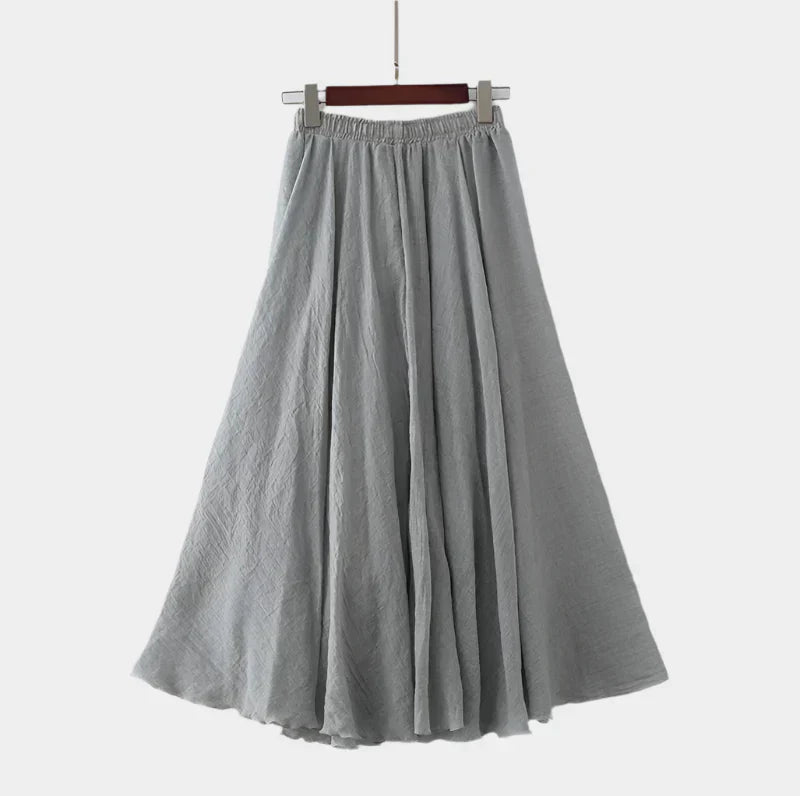 Marija – Elegantna midi suknja s visokim strukom od svile