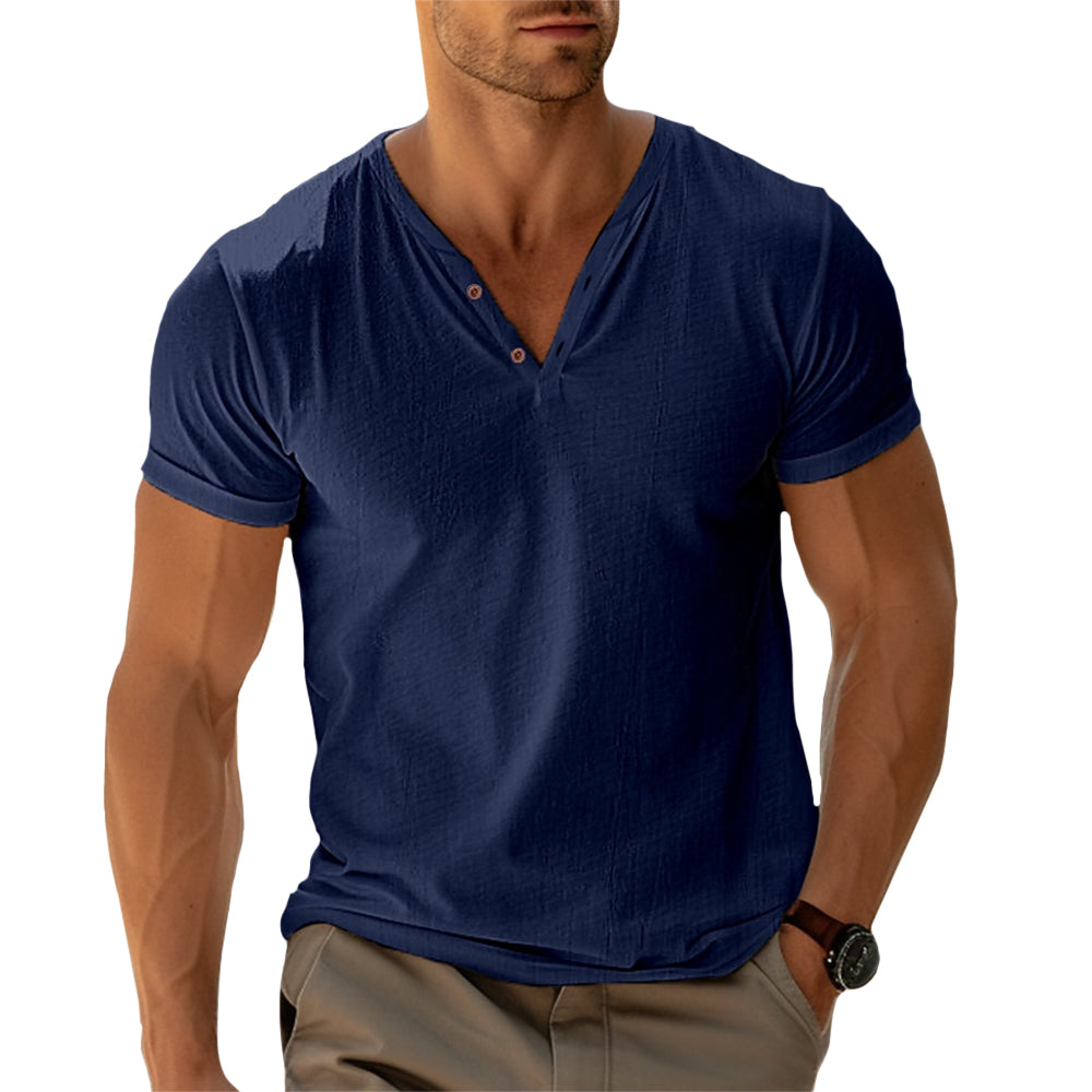 Luka – Elegantna Henley košulja od pamuka s prilagođenim krojem