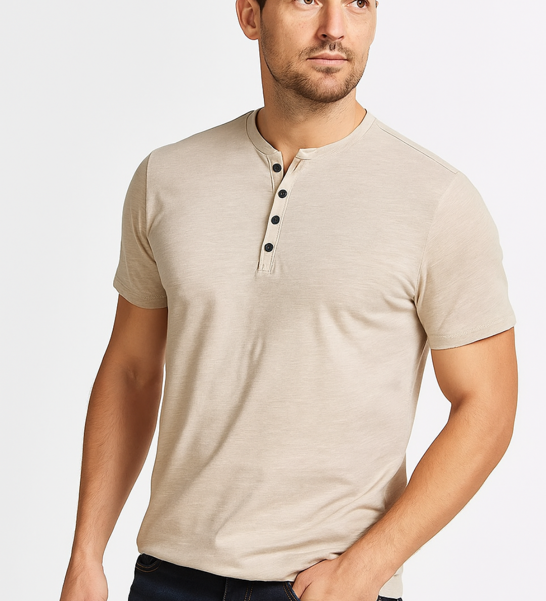 Jan – Elegantna Henley košulja s gumbima od pamuka